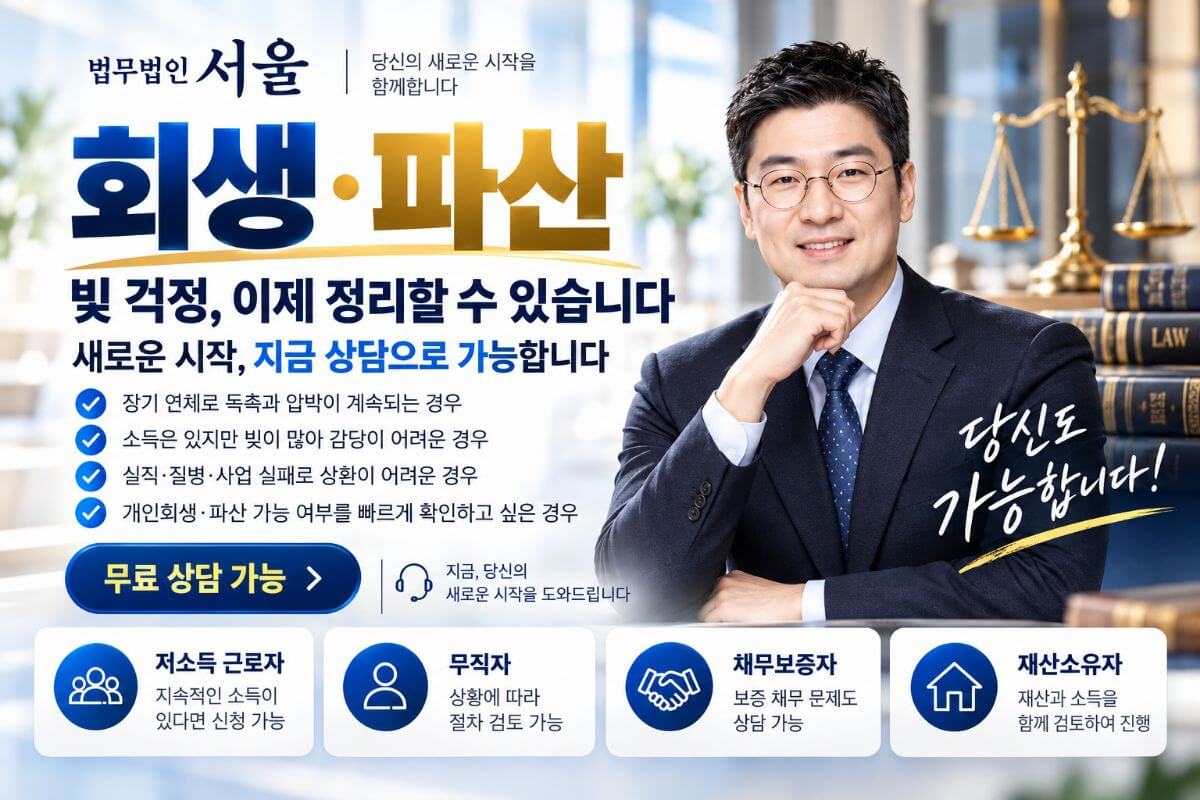 법무법인 서앤율 개인회생·파산 무료상담 안내